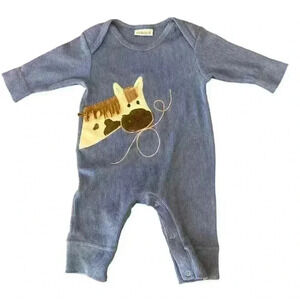Embroidered BodySuit Jumper Waffle Knit Horse size 9-12 month